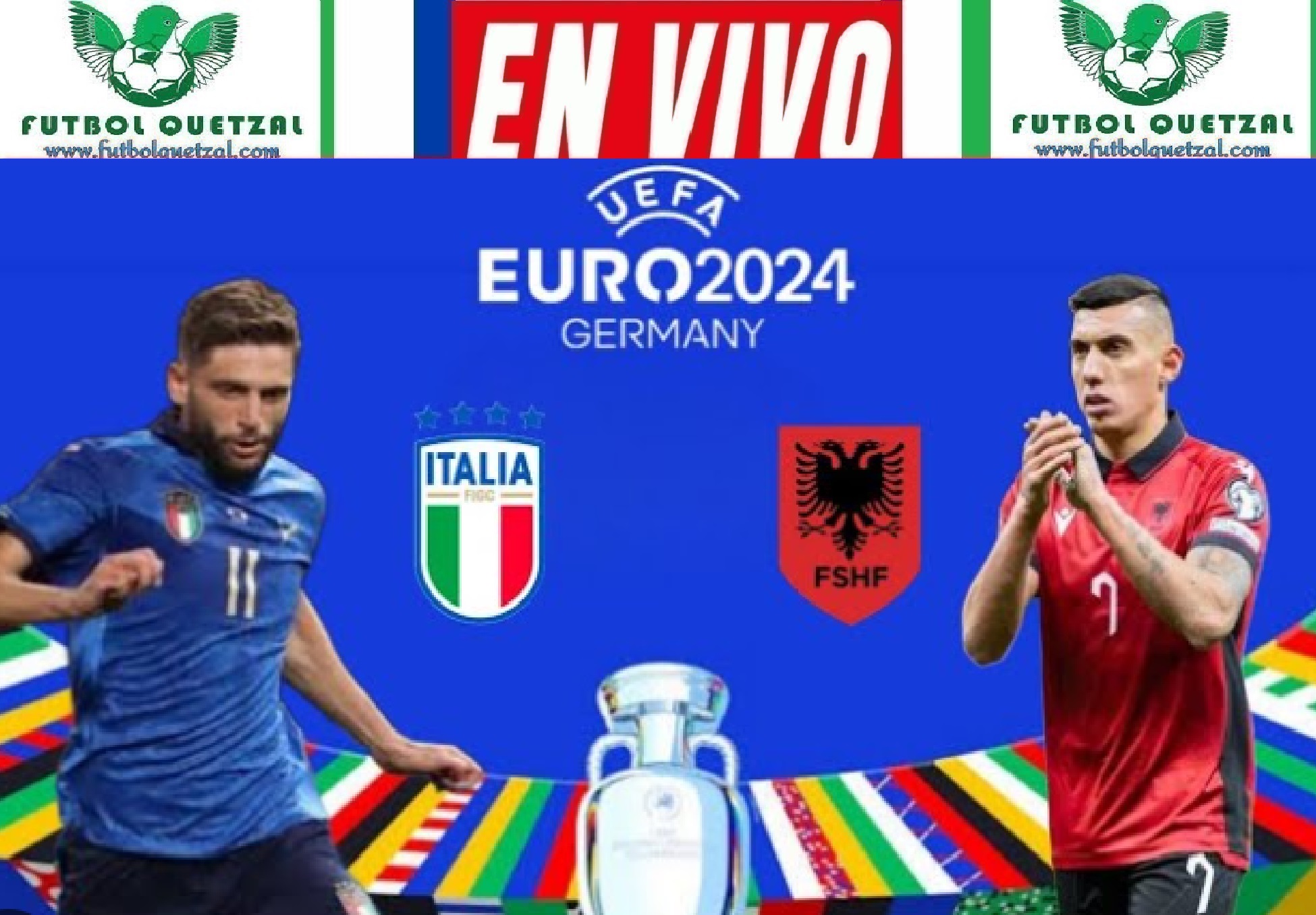 Italia vs. Albania VER EN VIVO GRATIS ONLINE TV Eurocopa 2024 Futbol