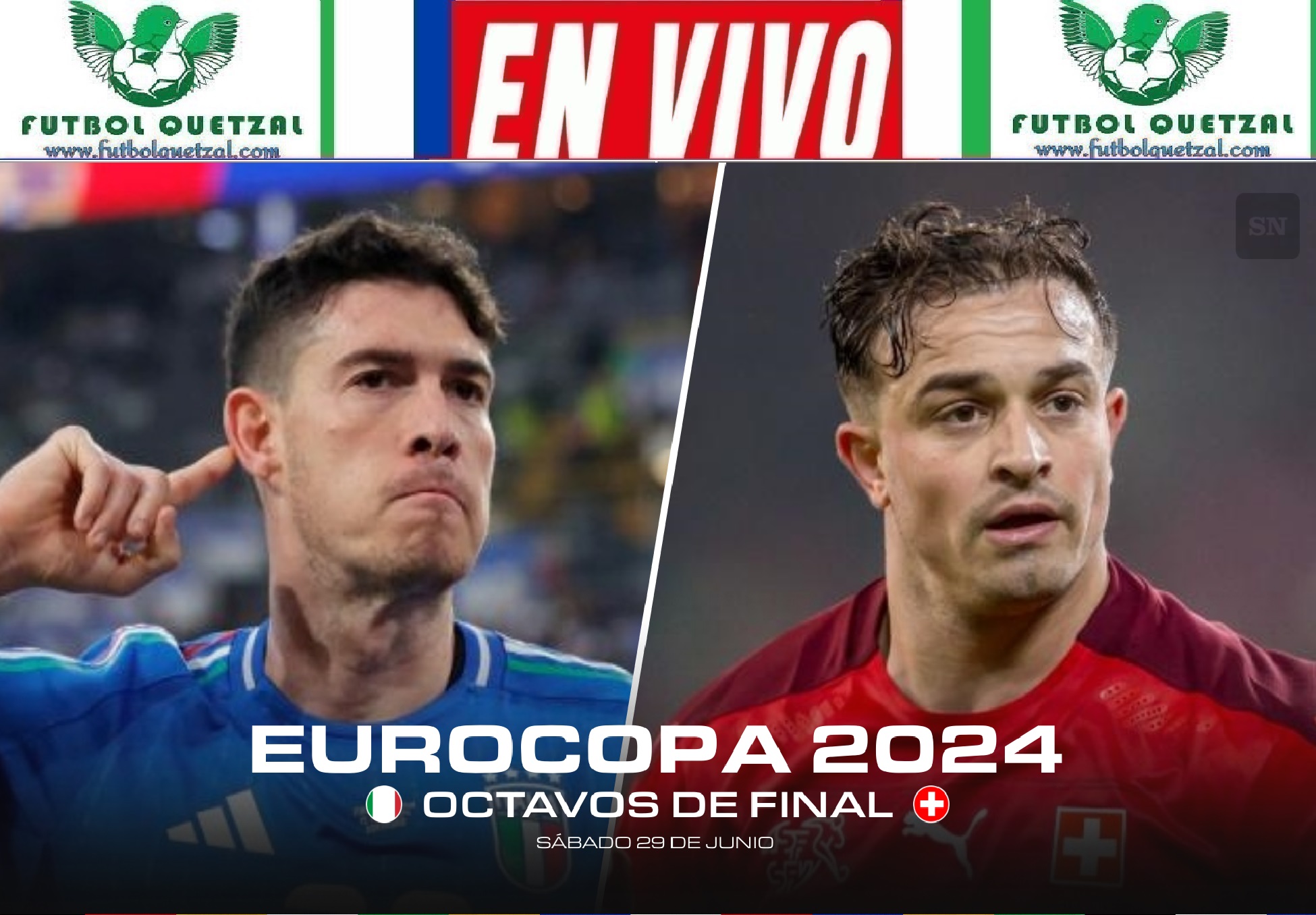 Italia vs Suiza VER EN VIVO GRATIS ONLINE TV Octavos de Final Eurocopa ...