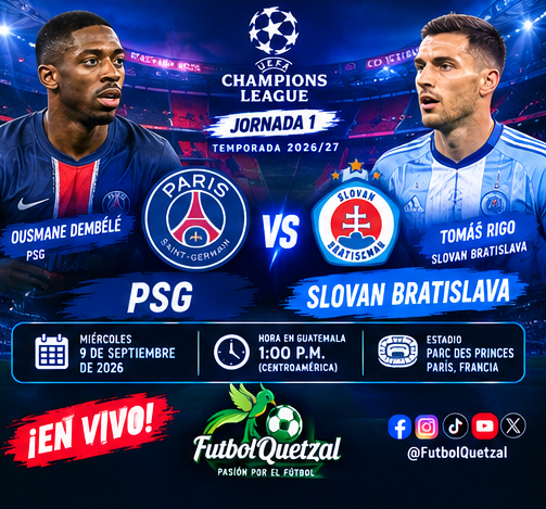 PSG vs Slovan Bratislava EN VIVO